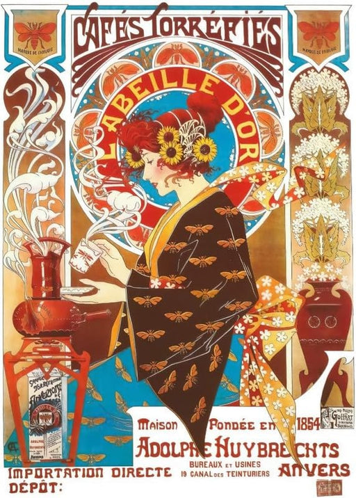 French Art Nouveau Vintage Illustration Coffee Wall Art Photo Picture Print Poster wall art poster – printed in Yorkshire