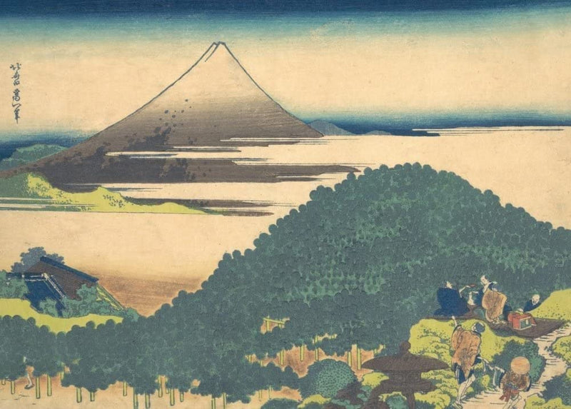 RPW Roystone Print Works Hokusai 'Cushion Pine at Aoyama', Japan, 18-19th Century, Reproduction gloss A4 & A3 Ukiyo-e Classic Art Poster wall art poster – printed in Yorkshire