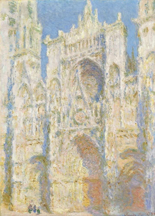 Claude Monet 'Rouen Cathedral, West Facade, Sunlight', France, 1894, Impressionism, Reproduction 250gsm A4 & A3 Vintage Classic Art Poster Print wall art poster – printed in Yorkshire