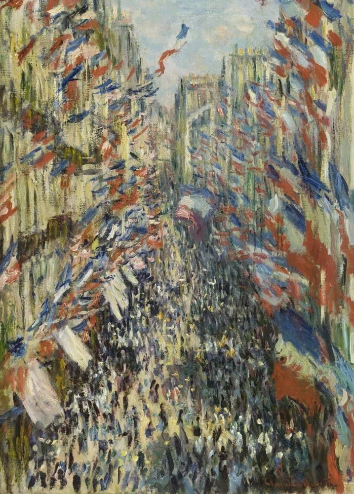 Claude Monet 'The Rue Montorgueil in Paris, Celebration of June 30, Detail', France, 1878, Impressionism, Reproduction 250gsm A4 & A3 Vintage Classic Art Poster Print wall art poster – printed in Yorkshire