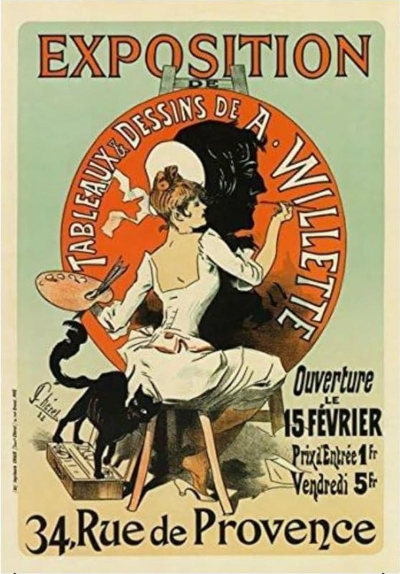 Vintage French Art Exhibition A. Willette France Advertising Poster Wall Art A3 & A4 Re-Print wall art poster – printed in Yorkshire
