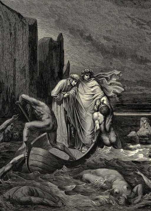 RPW Roystone Print Works Gustave Dore 'Go Off with The Other Dogs', Dante's 'The Divine Comedy, Inferno', France, 1860's, Reproduction 250gsm A4 & A3 Vintage Classic Art Poster wall art poster – printed in Yorkshire