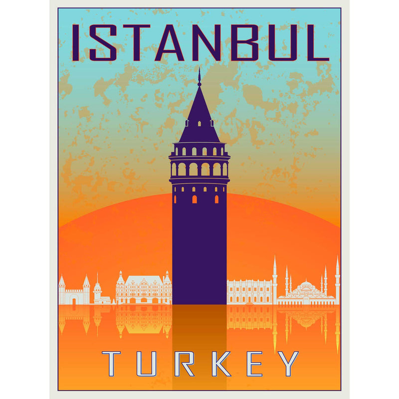 TRAVEL TOURISM ISTANBUL TURKEY GALATA TOWER BYZANTINE POSTER A4 / A3 wall art poster – printed in Yorkshire