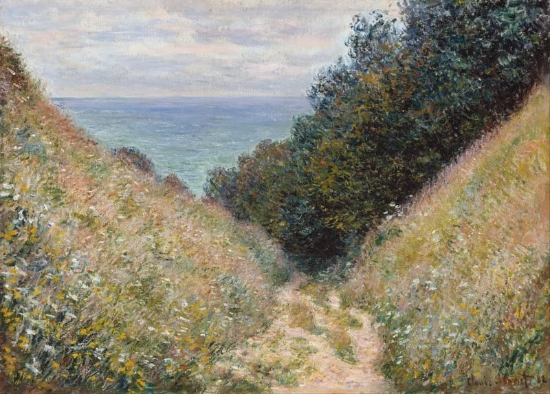 Claude Monet 'Road at La Cavee, Pourville', France, 1882, Impressionism, Reproduction 250gsm A4 & A3 Vintage Classic Art Poster Print wall art poster – printed in Yorkshire