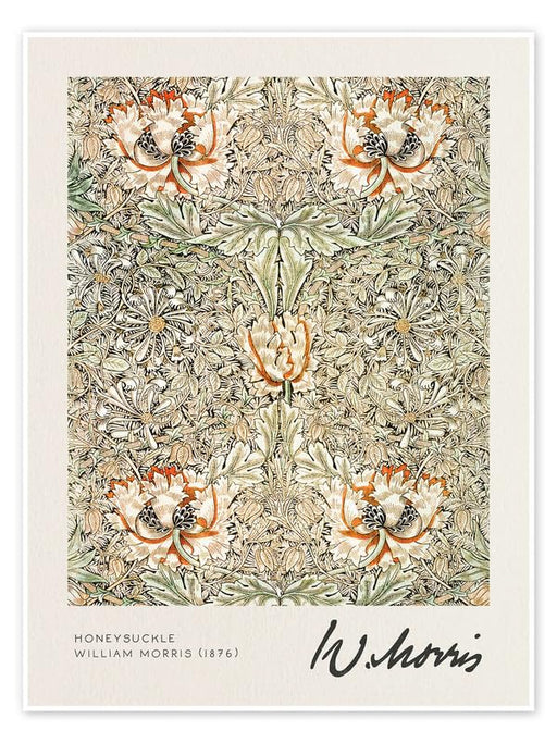 William Morris honeysuckle Vintage Floral Print Wall Art Poster Arts & Crafts Botanical Flower Home Decor Poster Print wall art poster – printed in Yorkshire