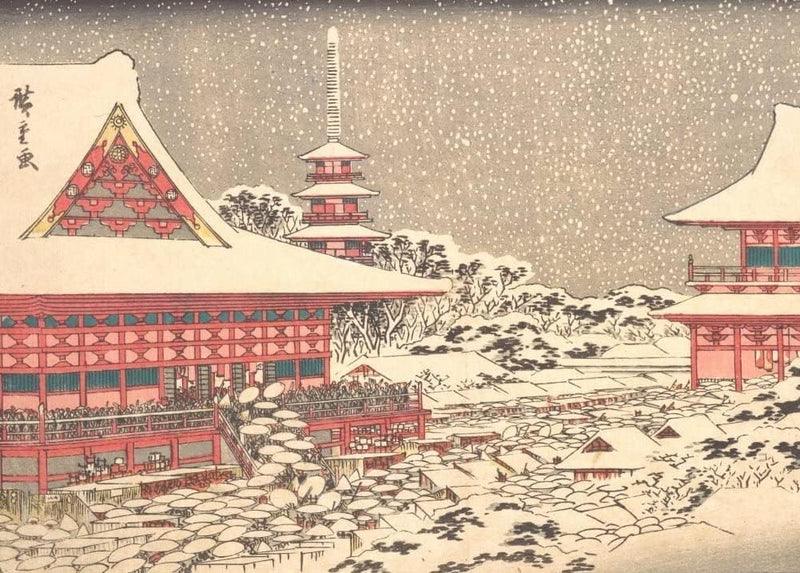 RPW Roystone Print Works Hiroshige 'Year End Fair at Kinryuzan Temple', Japan, 19th Century, Reproduction gloss A4 & A3 Vintage Classic Ukiyo-e Art Poster wall art poster – printed in Yorkshire