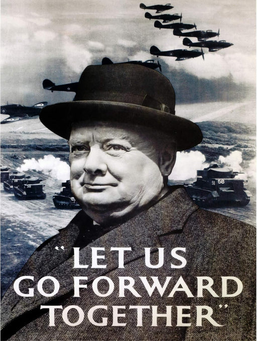 Funky Print WAR CHURCHILL WINSTON MILITARY VICTORY UK BRITAIN WW2 POSTER | wall art poster – printed in Yorkshire