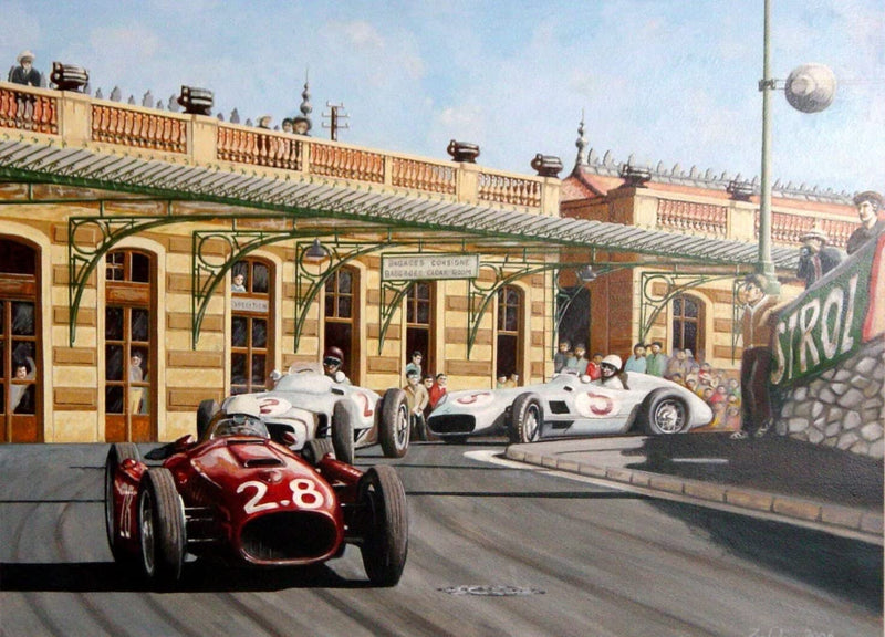 RPW Roystone Print Works Vintage Automobile 'Taking The Bend', Reproduction 250gsm A4 & A3 Vintage Automobile Racing Poster wall art poster – printed in Yorkshire