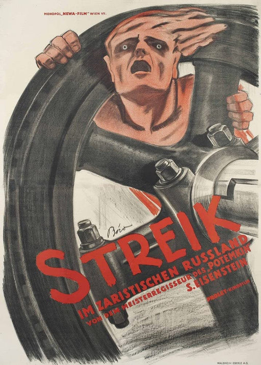 RPW Roystone Print Works Sergei Eisenstein's Film 'Streik', Mih‡ly Bir—, Hungary, 1925, Reproduction 250gsm A4 & A3 Vintage Poster wall art poster – printed in Yorkshire