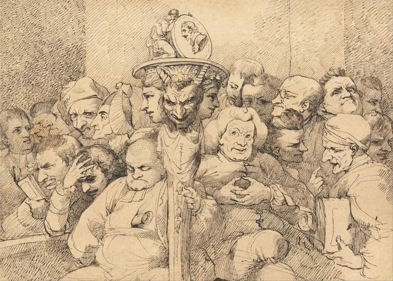 Vintage Film and Theatre 'Shakespeare. Characters Assembled Around The Medallion of Shakespeare', England, 1776, John Hamilton Mortimer, Reproduction 250gsm A4 & A3 Vintage Shakespeare Poster wall art poster – printed in Yorkshire