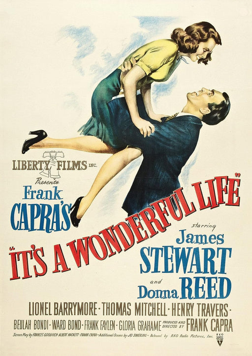 Vintage Frank Capras It's A Wonderful Life James Stewart Movie Film Poster/Print/Picture A4/A3 wall art poster – printed in Yorkshire