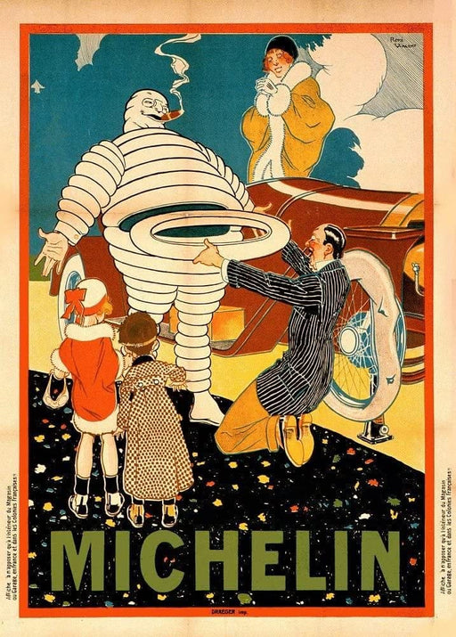 RPW Roystone Print Works Vintage Automobile 'Michelin', U.S.A, 1898, Reproduction 250gsm A4 & A3 Vintage Automobile Poster wall art poster – printed in Yorkshire