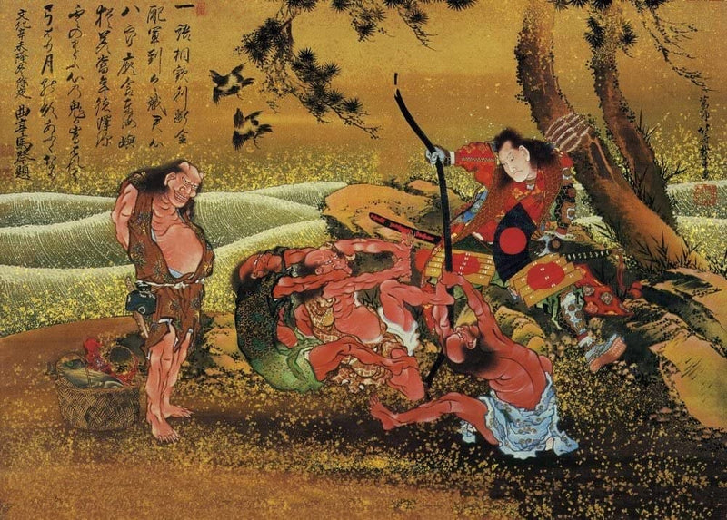 RPW Roystone Print Works Hokusai 'Tametomo and The Demons at Onigashima', Japan, 18-19th Century, Reproduction gloss A4 & A3 Ukiyo-e Classic Art Poster wall art poster – printed in Yorkshire