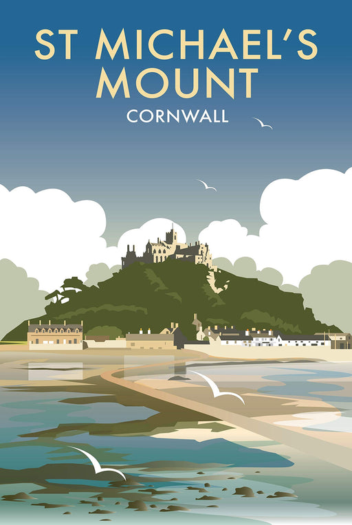 RPW St Michaels Mount Cornwall Vintage Railway Travel Poster Art Print A3 42 x 30cm wall art poster – printed in Yorkshire