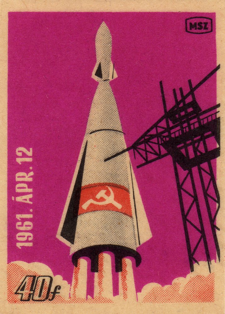 RPW Roystone Print Works Vintage Russian Propaganda 'April 1st, 1961', Reproduction 250gsm Gloss A4 & A3 Vintage Space Communist Propaganda Poster wall art poster – printed in Yorkshire