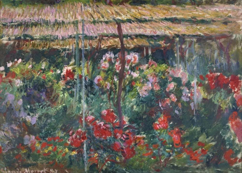 Claude Monet 'Peony Garden', France, 1887, Impressionism, Reproduction 250gsm A4 & A3 Vintage Classic Art Poster Print wall art poster – printed in Yorkshire
