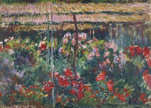 Claude Monet 'Peony Garden', France, 1887, Impressionism, Reproduction 250gsm A4 & A3 Vintage Classic Art Poster Print wall art poster – printed in Yorkshire