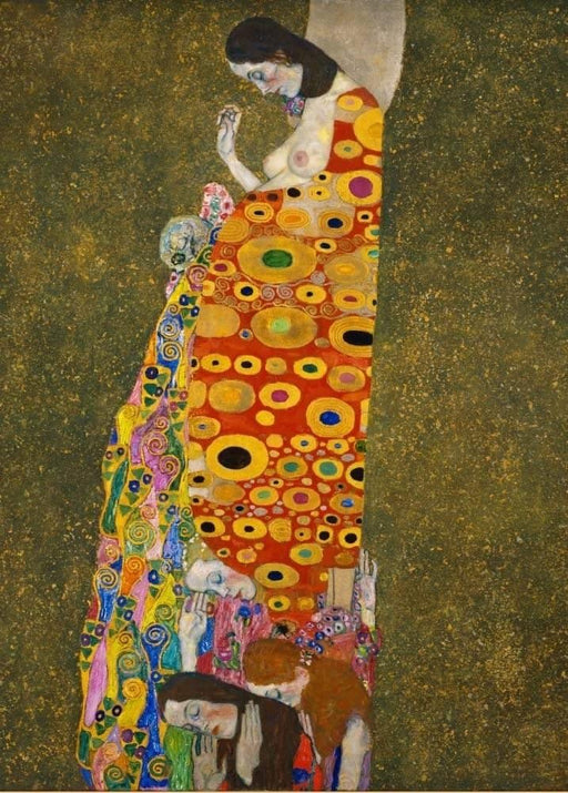 Funky Print Gustav Klimt 'Hope, II, Detail', Austria, 1907, Reproduction 200gsm A4 and A3 Vintage Classic Art Poster wall art poster – printed in Yorkshire