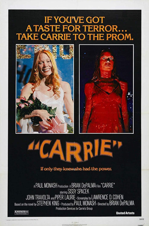 Carrie 1976 Cult Vintage Horror Film Movie Poster Print Stephen King wall art poster – printed in Yorkshire