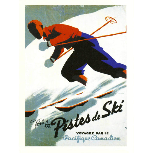 TRAVEL TOURISM WINTER SPORT SKI SNOW PISTE CANADA FINE ART PRINT POSTER A4 / A3 wall art poster – printed in Yorkshire