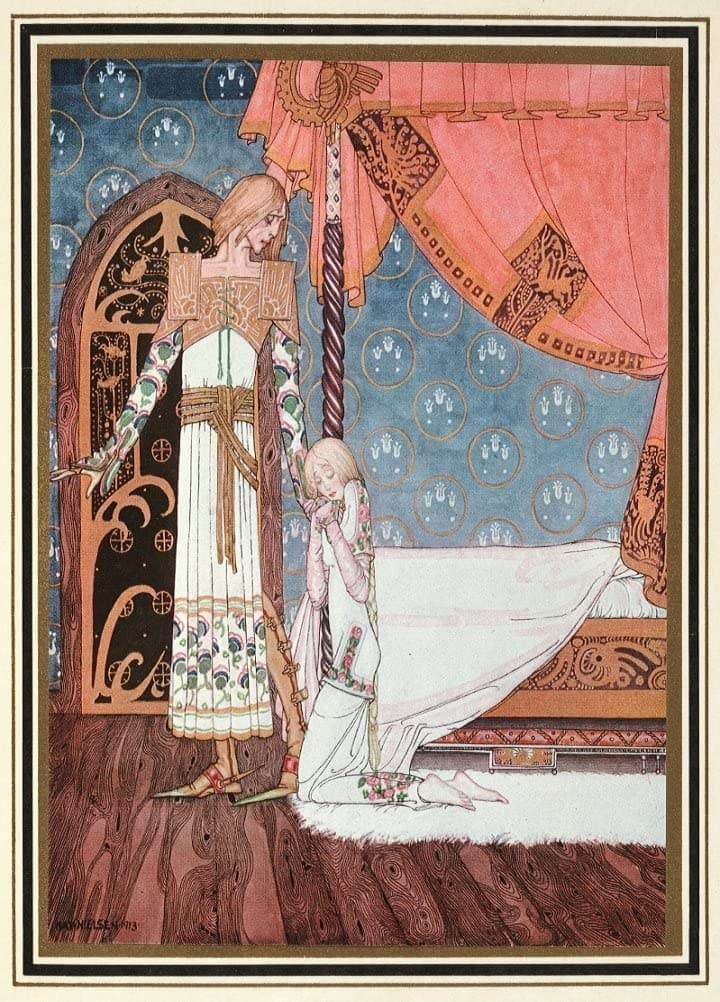 RPW Roystone Print Works Kay Nielsen 'Tell me The Way, Then, she Said', from 'East of The Sun and West of The Moon', Denmark, 1914, Reproduction 250gsm A4 & A3 Vintage Classic Art Nouveau Poster wall art poster – printed in Yorkshire