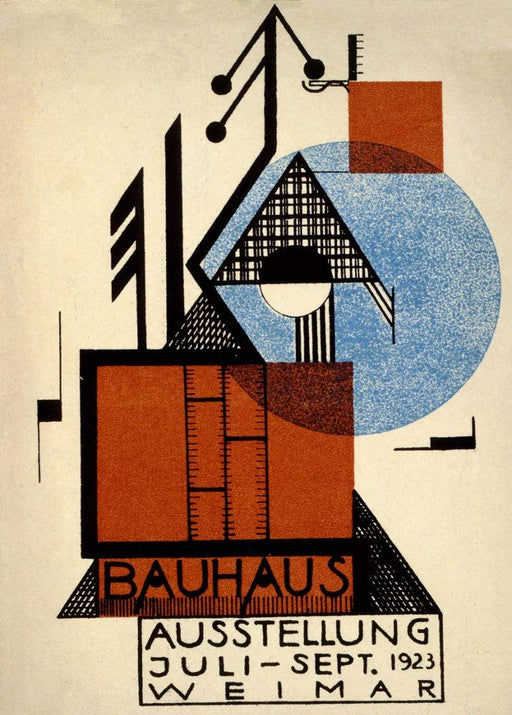 RPW Roystone Print Works Vintage Bauhaus 'The 1923 Weimar Exhibition', Germany, 1923, Rudolf Bascant, Reproduction 250gsm Gloss A4 & A3 Vintage Bauhaus Poster wall art poster – printed in Yorkshire
