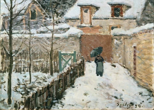 Alfred Sisley 'Snow at Louveciennes', 1874, British, Impressionism, Reproduction 250gsm A4 & A3 Vintage Classic Art Poster Print wall art poster – printed in Yorkshire