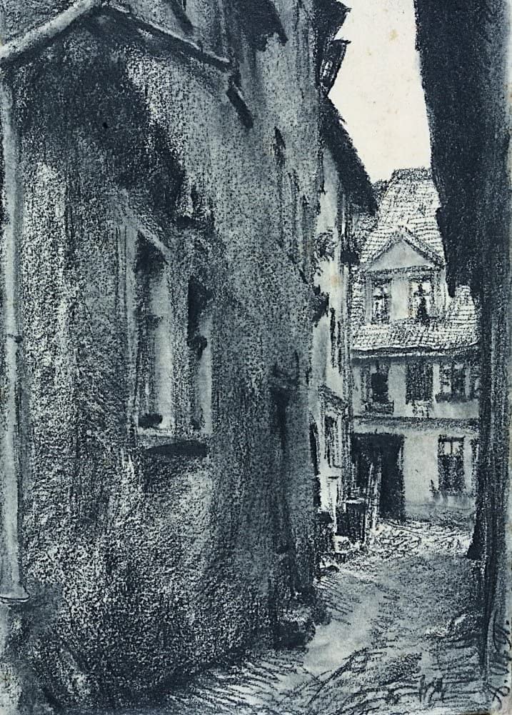 Adolph von Menzel 'Old Road, Detail', German Realism, 1895, Reproduction 250gsm A4 & A3 Vintage Classic Art Poster Print wall art poster – printed in Yorkshire