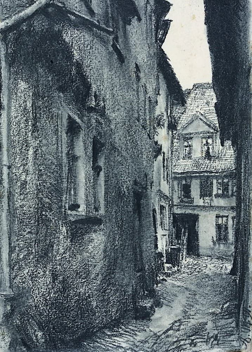 Adolph von Menzel 'Old Road, Detail', German Realism, 1895, Reproduction 250gsm A4 & A3 Vintage Classic Art Poster Print wall art poster – printed in Yorkshire