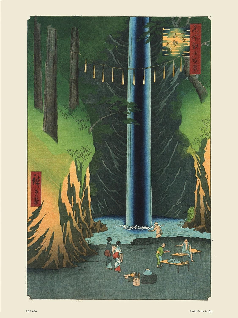 Hiroshige Japanese Poster Art Print Fudo Fall satOji wall art poster – printed in Yorkshire