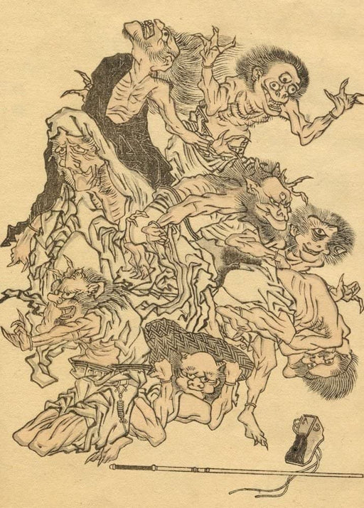 RPW Roystone Print Works Hokusai 'Monsters and Ogres', Japan, 18-19th Century, Reproduction gloss A4 & A3 Ukiyo-e Classic Art Poster wall art poster – printed in Yorkshire