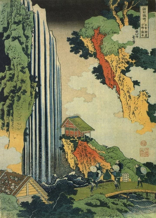 RPW Roystone Print Works Hokusai 'Waterfall ONO on The Kisokaido Road', Japan, 18-19th Century, Reproduction gloss A4 & A3 Ukiyo-e Classic Art Poster wall art poster – printed in Yorkshire
