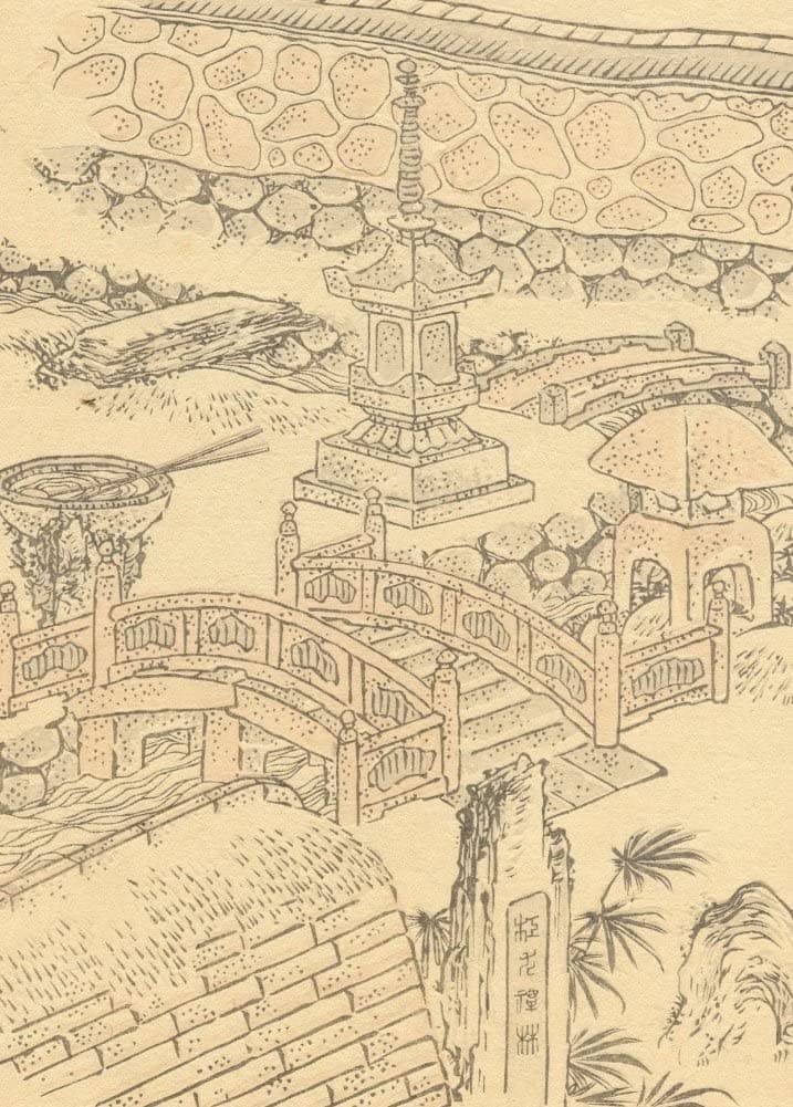 RPW Roystone Print Works Hokusai 'Stone Products Found in The Garden', Japan, 18-19th Century, Reproduction gloss A4 & A3 Ukiyo-e Classic Art Poster wall art poster – printed in Yorkshire