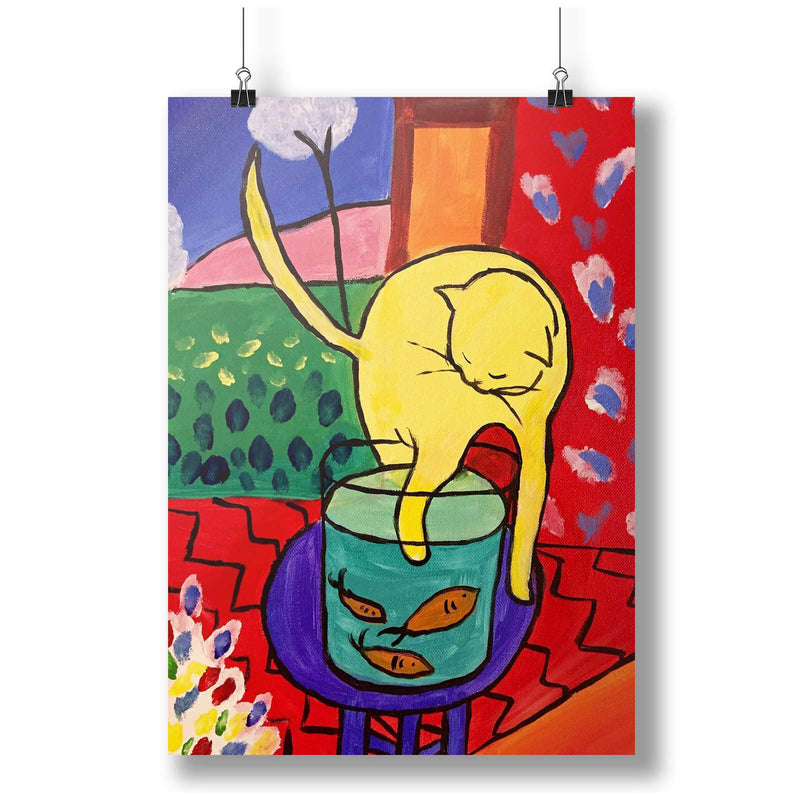 RPW Roystone Print Works Henri Matisse 'Cat With Red Fish', France, 1905, Reproduction Vintage 250gsm Gloss A4 & A3 Classic Poster wall art poster – printed in Yorkshire