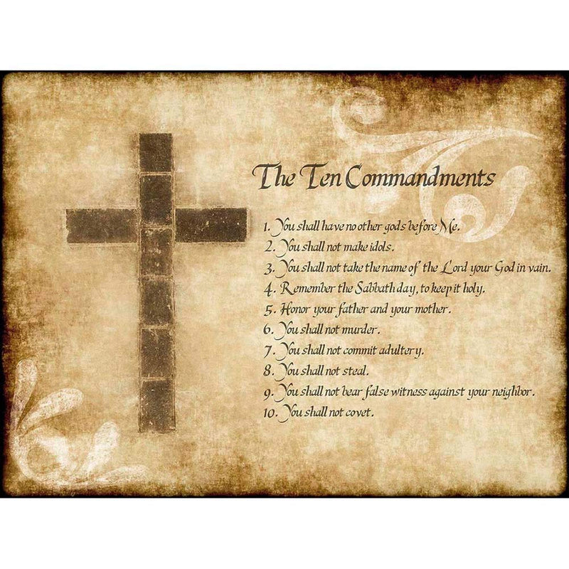 Ten 10 Commandments Cross Christian Religious Quote Typography Art Print Poster Wall DŽcor A4 and A3 wall art poster – printed in Yorkshire