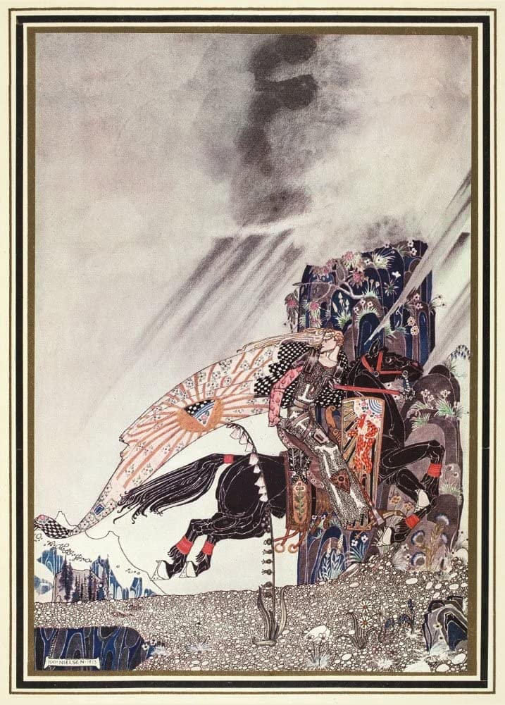 RPW Roystone Print Works Kay Nielsen 'But Still The Horse begged him to Look Behind him' from 'East of The Sun and West of The Moon', 1914, Reproduction 250gsm A4 & A3 Vintage Art Nouveau Poster wall art poster – printed in Yorkshire