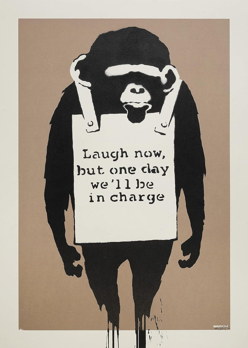 Banksy - Laugh Now Monkey - A4/A3 Poster Print Picture Photo wall art poster – printed in Yorkshire