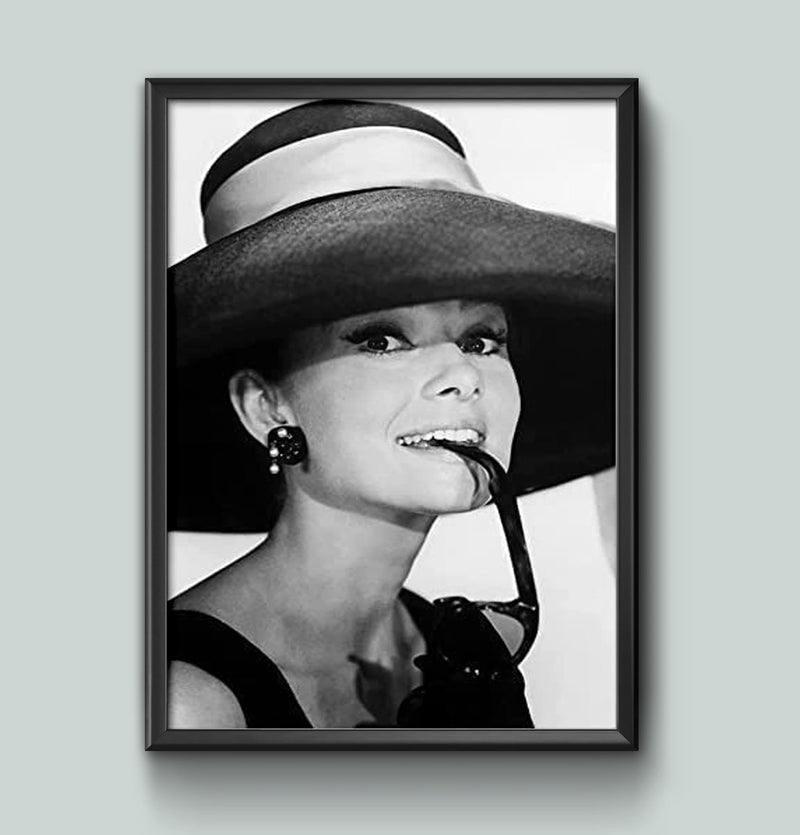 RPW Roystone Print Works Black and White Audrey Hepburn Poster Wall Art Prints Movie Stars Home Decoration A5 A4 A3 wall art poster – printed in Yorkshire