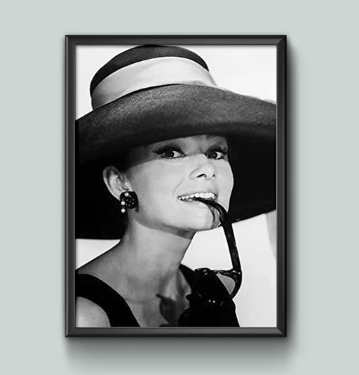 RPW Roystone Print Works Black and White Audrey Hepburn Poster Wall Art Prints Movie Stars Home Decoration A5 A4 A3 wall art poster – printed in Yorkshire