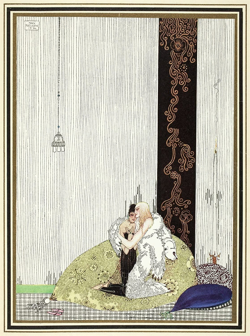 RPW Roystone Print Works Kay Nielsen 'The Lad in The Bear's Skin', from 'East of The Sun and West of The Moon', Denmark, 1914, Reproduction 250gsm A4 & A3 Vintage Classic Art Nouveau Poster wall art poster – printed in Yorkshire