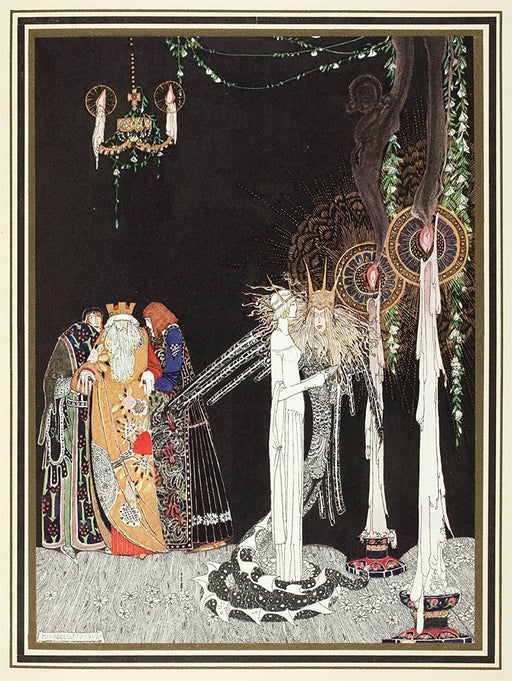 Kay Nielsen 'She Saw The Lindworm for The First time', from 'East of The Sun and West of The Moon', Denmark, 1914, Reproduction 250gsm A4 & A3 Vintage Classic Art Nouveau Poster wall art poster – printed in Yorkshire