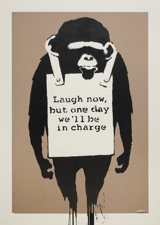 RPW Roystone Print Works - Banksy Laugh Now Monkey - A3 Unframed Poster Print Art Print for Home Office Decor wall art poster – printed in Yorkshire