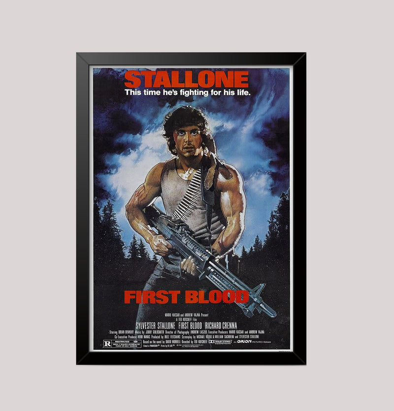 Rambo First Blood 1980's Film Movie poster wall art print framed/unframed wall art poster – printed in Yorkshire