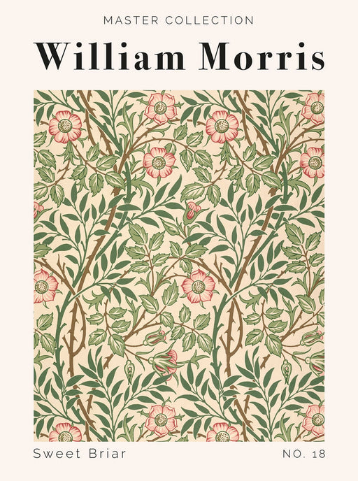 William Morris - Masters Collection Sweet Briar No 18 Vintage art Decor Wall Art Exibition Poster Panting Glycele print POP Art Framed unframed wall art poster – printed in Yorkshire