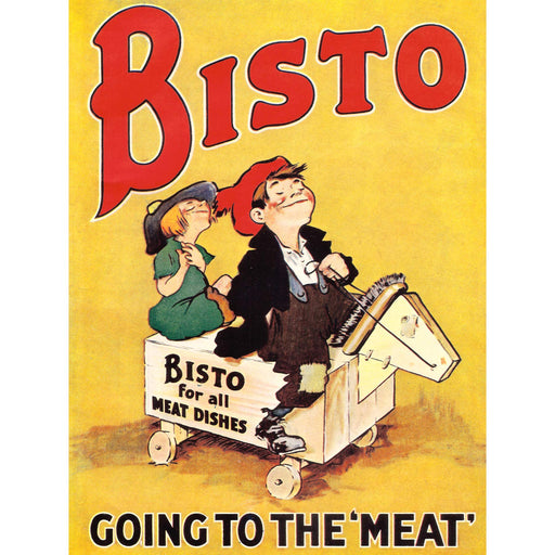 ADVERTISING FOOD KITCHEN STOCK MEAT BEEF HOBBYHORSE KIDS RETRO FINE ART PRINT ART POSTER A4 / A3 wall art poster – printed in Yorkshire