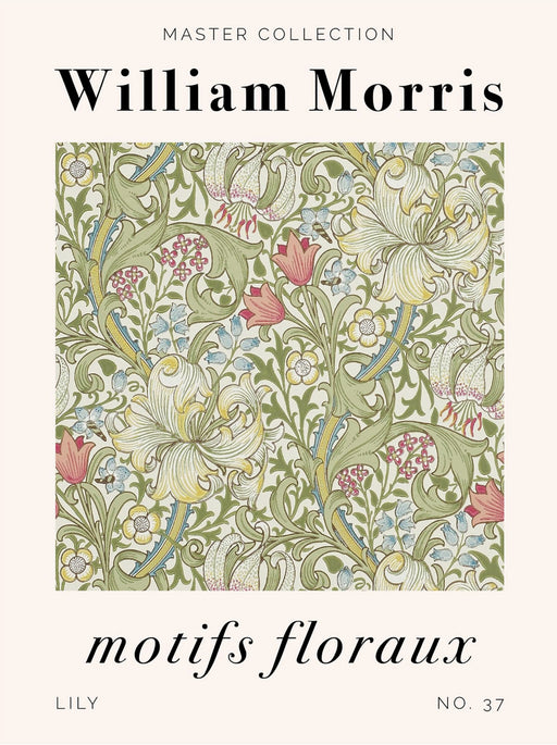 William Morris - Masters Collection Motifs Floraux Lily no 37 Vintage art Decor Wall Art Exibition Poster Panting Glycele print POP Art Framed unframed wall art poster – printed in Yorkshire