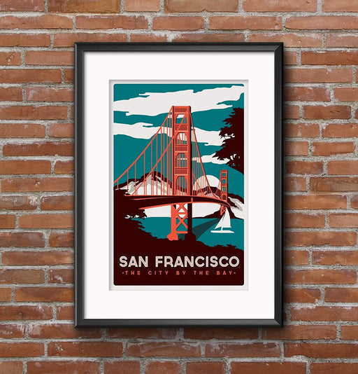 San Francisco America USA Travel Poster Wall Art print wall art poster – printed in Yorkshire