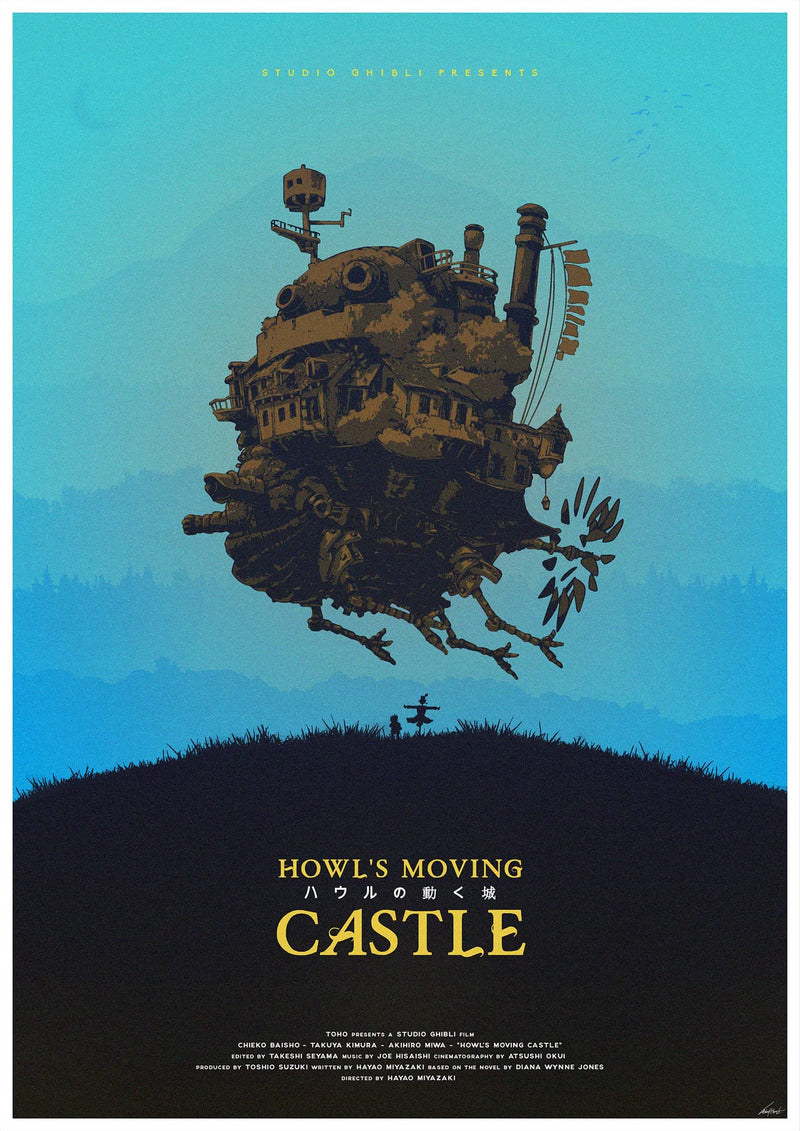 Howls Moving Castle Studio Ghibli inspired Animated Film Movie Wall Art Poster Print V3 wall art poster – printed in Yorkshire