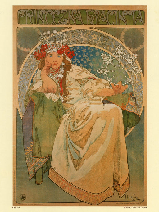 Art nouveau Poster Art Print by Alphonse Mucha Hyacinta wall art poster – printed in Yorkshire