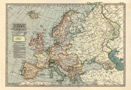 Vintage 1897 Historical Antique Art Old Map Of Europe Poster Wall Art A3 & A4 RePrint wall art poster – printed in Yorkshire